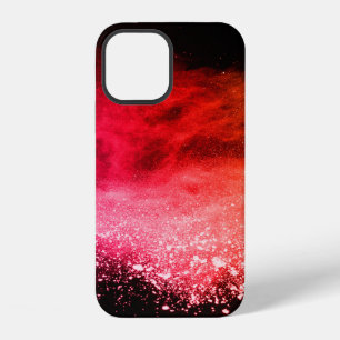 Launched colorful powder, isolated on black backgr iPhone 12 case