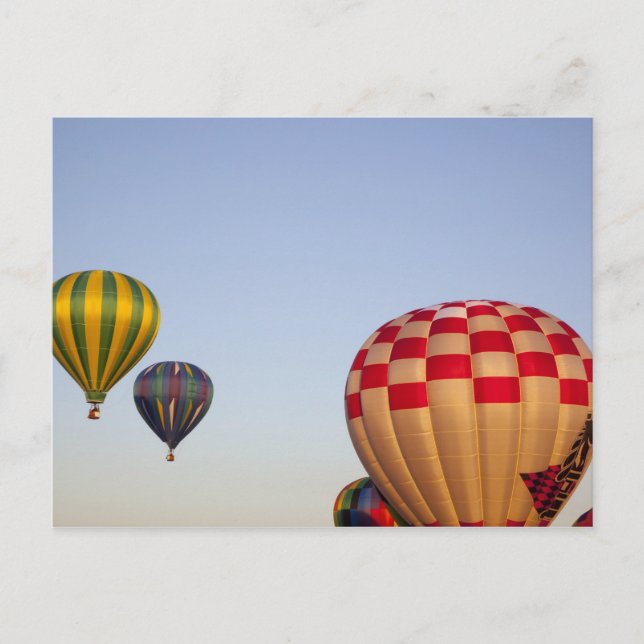 Launching hot air balloons postcard (Front)