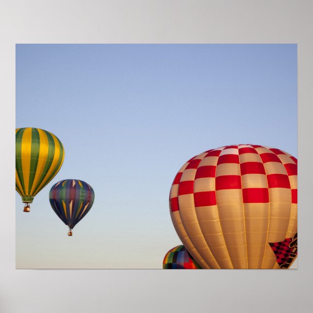 Launching hot air balloons poster (Front)