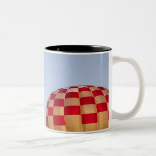Launching hot air balloons Two-Tone coffee mug