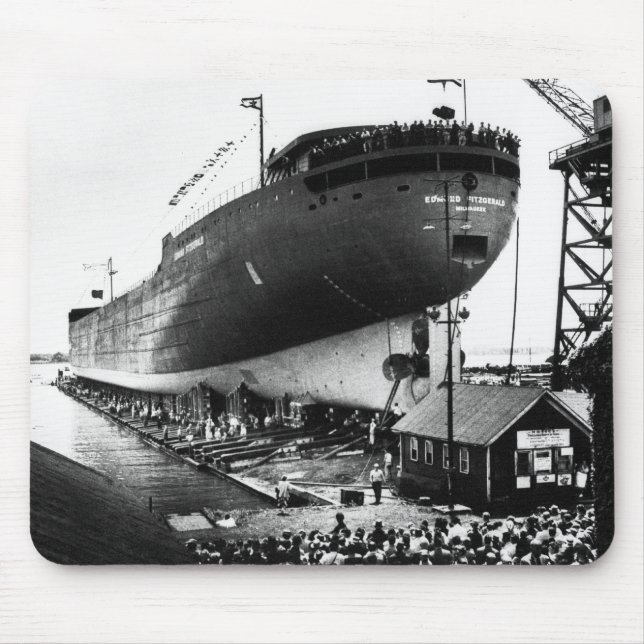 Launching of the Edmund Fitzgerald  6-8-1958 (#1) Mouse Mat (Front)