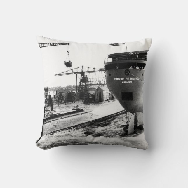 Launching of the Edmund Fitzgerald Mighty Fitz Cushion (Front)