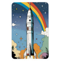 Launching space rocket retro Glossy Poster