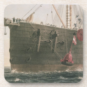 Launching the buoy, August 8th, 1865, marking the Coaster