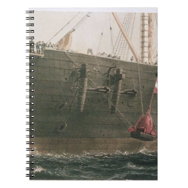 Launching the buoy, August 8th, 1865, marking the Notebook (Front)