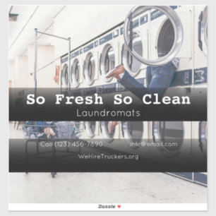 Laundromat company vehicle adverting business stic