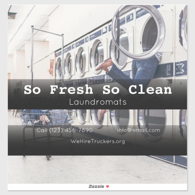 Laundromat company vehicle adverting business stic (Sheet)