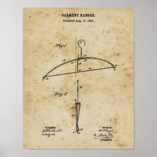 Laundromat Decor Clothes Hanger Blueprint Wall Art