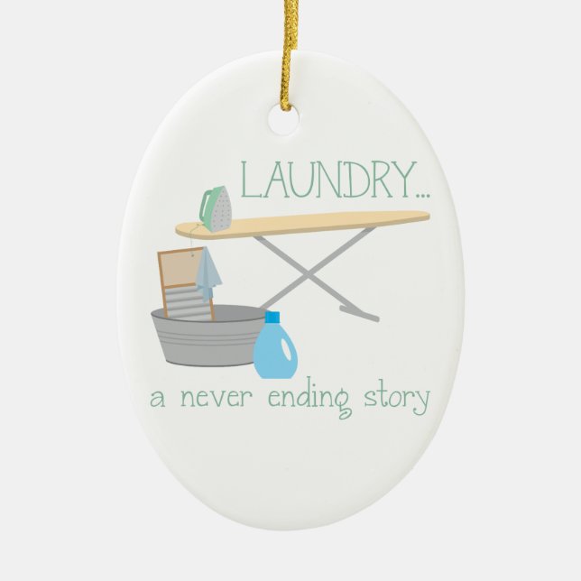 Laundry A Never Ending Story Ceramic Tree Decoration (Front)