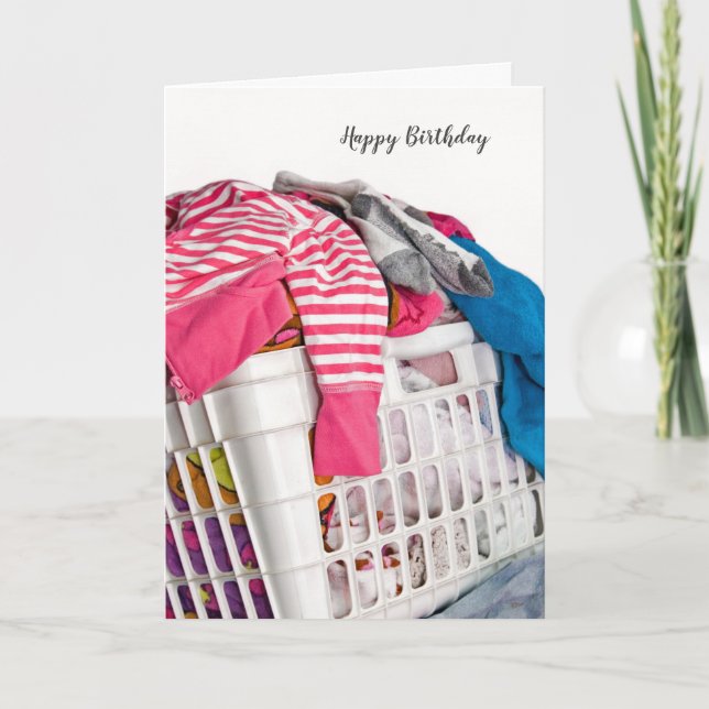 Laundry basket birthday card (Front)