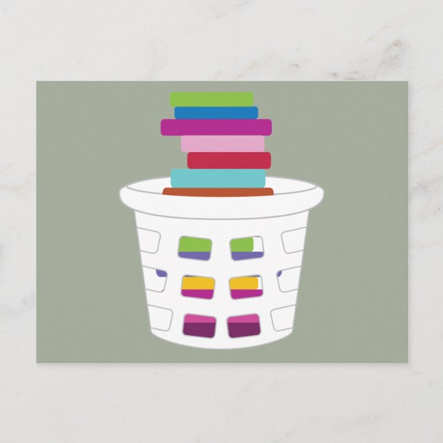 Laundry Basket of Clothes Postcard (Front)