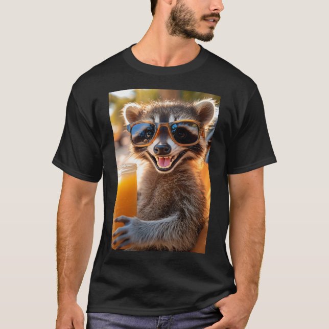 Laundry bear relaxed with cool drink T-Shirt (Front)
