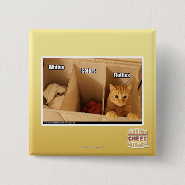 Laundry Cat 15 Cm Square Badge (Front)