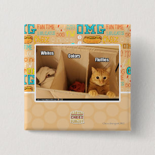 Laundry Cat 15 Cm Square Badge