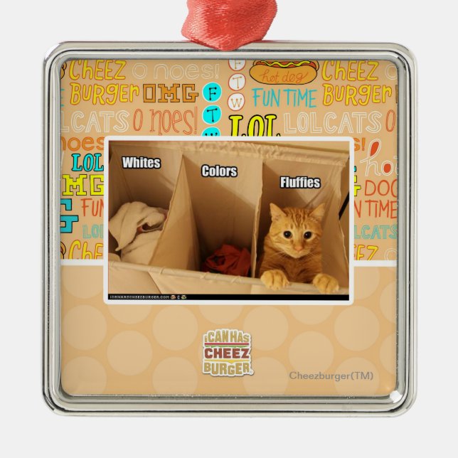 Laundry Cat Metal Tree Decoration (Front)