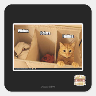Laundry Cat Square Sticker