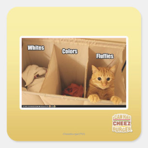 Laundry Cat Square Sticker