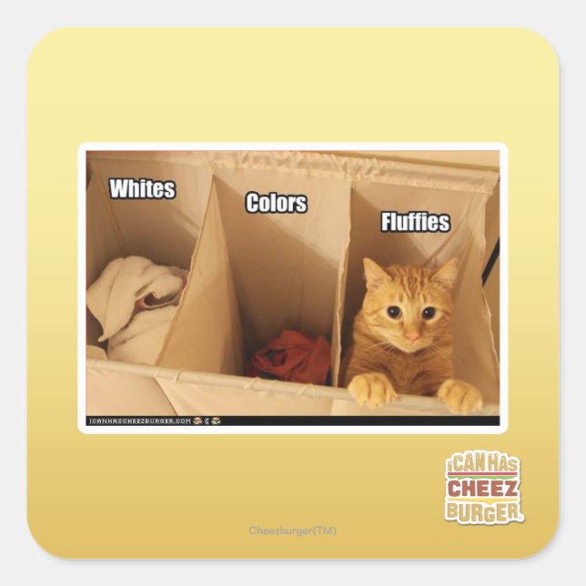 Laundry Cat Square Sticker (Front)