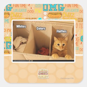 Laundry Cat Square Sticker