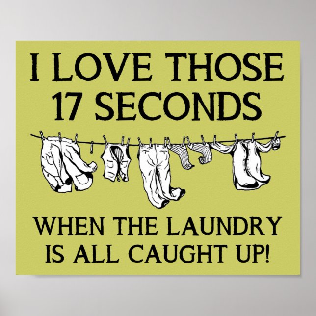 Laundry Day House Cleaning Funny Poster Sign (Front)