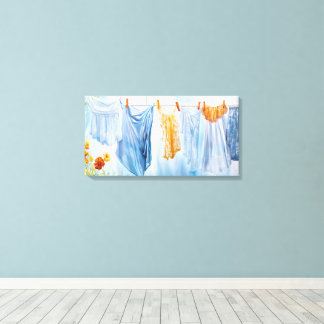 Laundry Day In Bloom Canvas Print