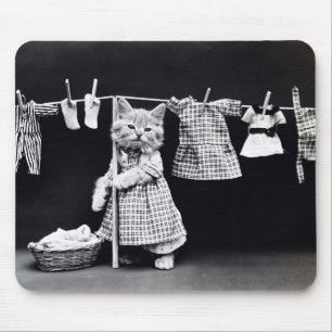 Laundry Day Kitty Mouse Mat