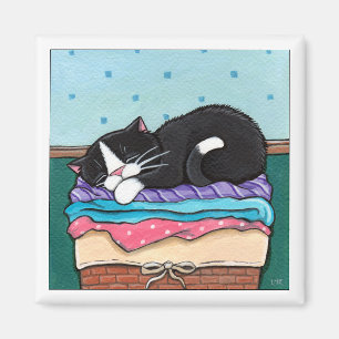 Laundry Day Nap - Cat Magnet