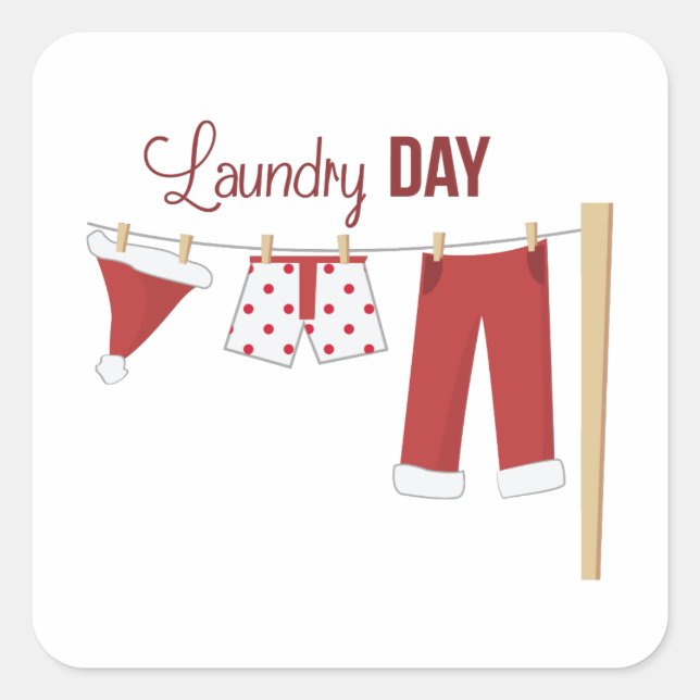 Laundry Day Square Sticker (Front)