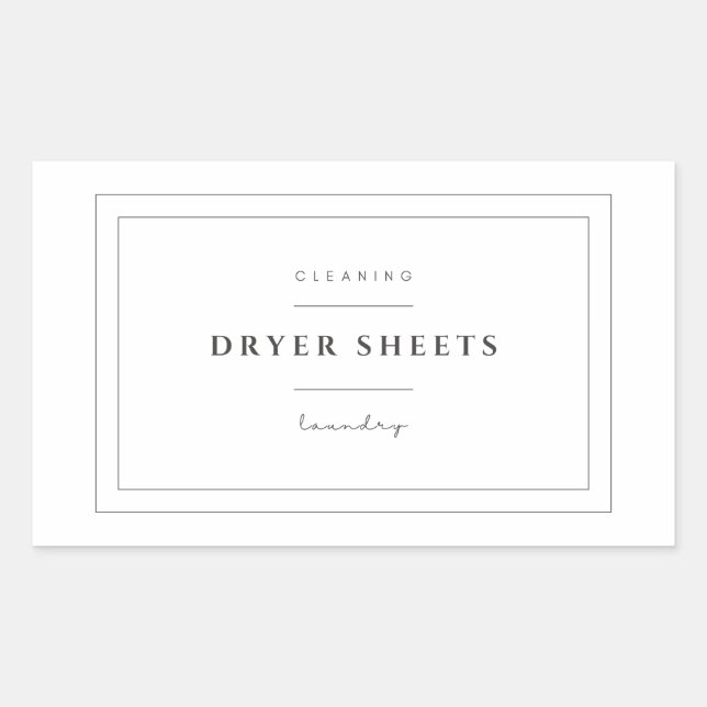 Laundry Dryer Sheets Label Stickers (Front)