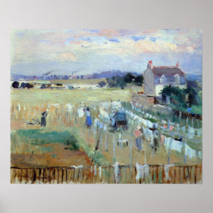 Laundry drying by Berthe Morisot Poster
