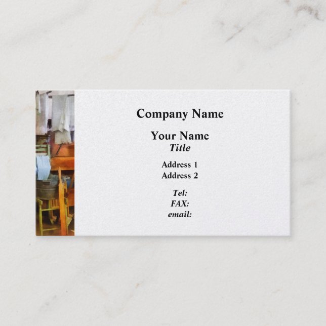 Laundry Drying in Kitchen Business Card (Front)