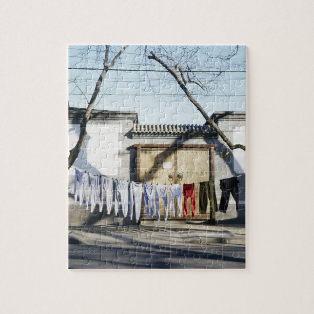 Laundry Drying on Clotheslines Jigsaw Puzzle (Vertical)