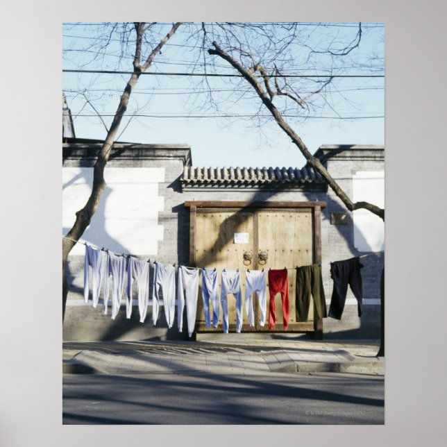 Laundry Drying on Clotheslines Poster (Front)