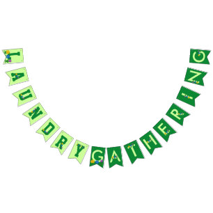 Laundry Gathering Floral Bunting Banner