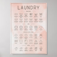 Laundry guide peach watercolour