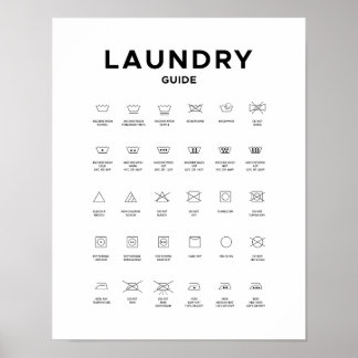 Laundry Guide Poster - Modern Bathroom Art