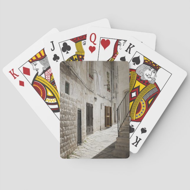 Laundry hanging to dry in an alley in Italy Playing Cards (Back)
