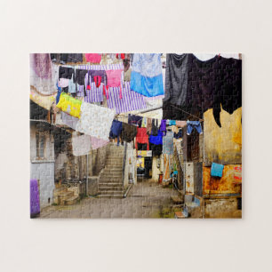 Laundry hanging to dry jigsaw puzzle