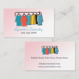 Laundry Ironing Dry Cleaning Business Card