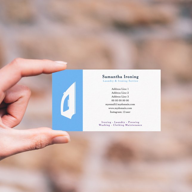 Laundry & Ironing Service Business Card (Ironing Service Business Card)