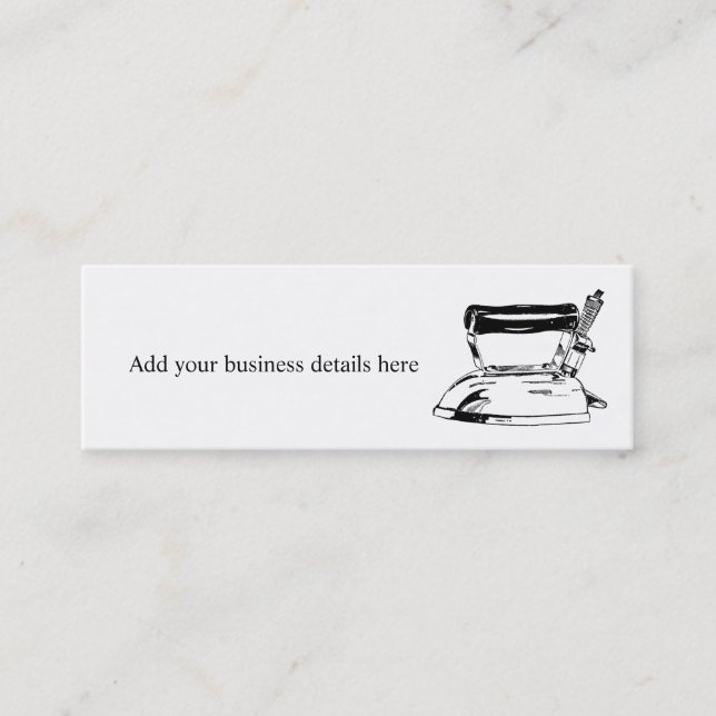 Laundry Ironing Service Skinny Business Cards (Front)