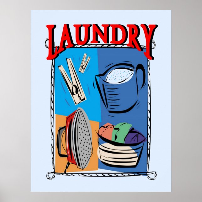 Laundry Items, iron, pins, soap Poster (Front)