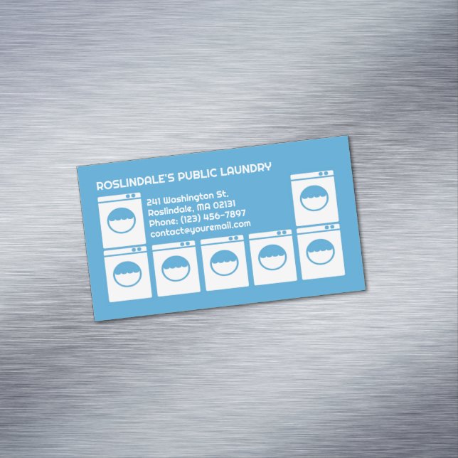 Laundry Laundromat  Magnetic Business Card (In Situ)