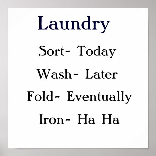 Laundry List Poster Zazzle.co.uk