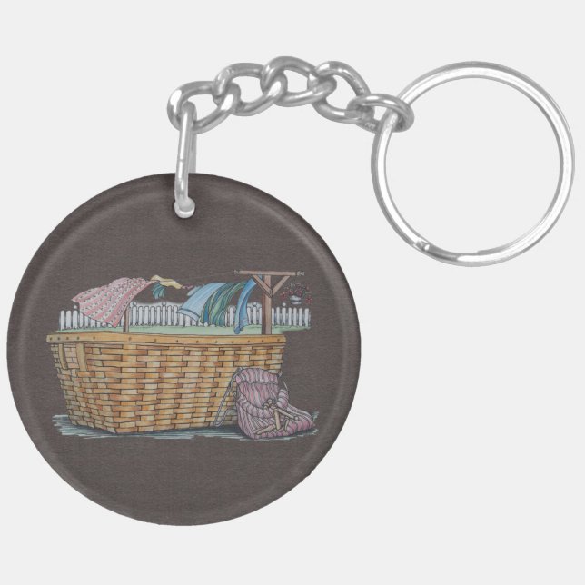 Laundry On Clothesline Key Ring (Back Left)