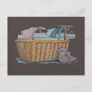 Laundry On Clothesline Postcard