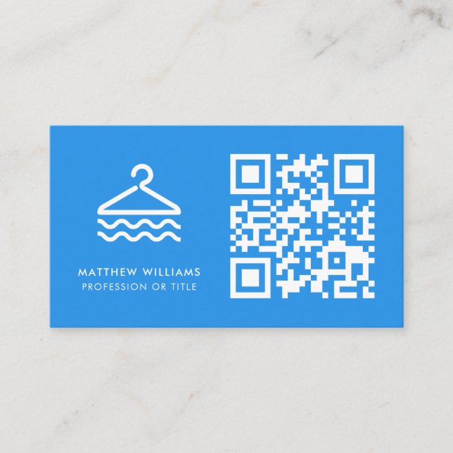Laundry Professional QR Code Logo Modern Business Business Card (Front)
