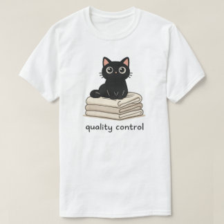 Laundry Quality Control Cat Design T-Shirt