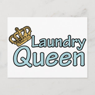 Laundry Queen with Crown Postcard