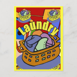 Laundry Room Basket Postcard